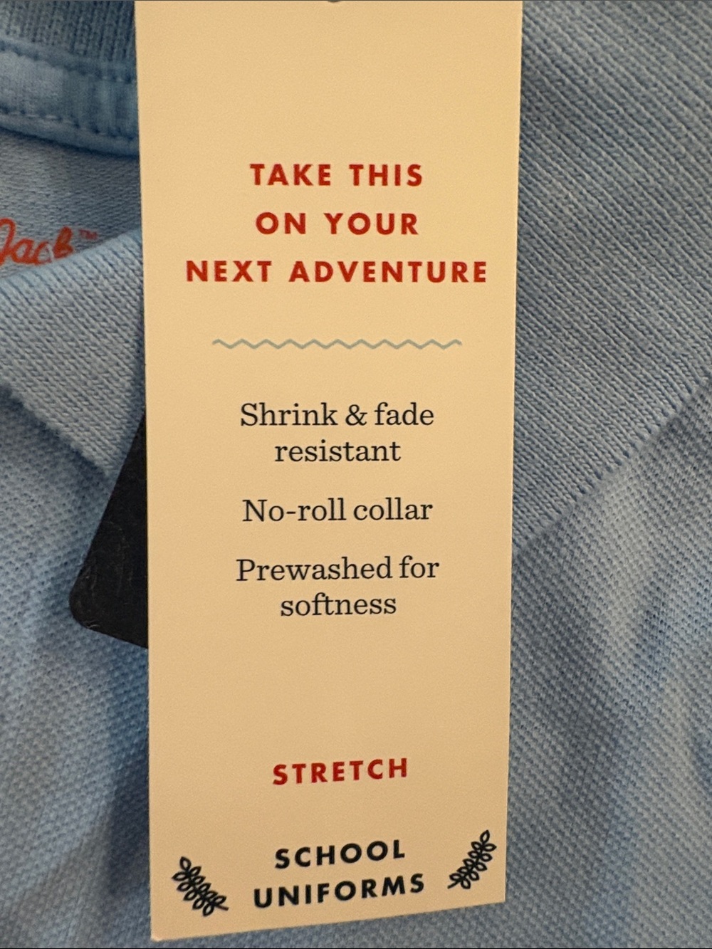 Cat & Jack School Uniform Light Blue Kids Polo Shirt - Picture 5 of 6